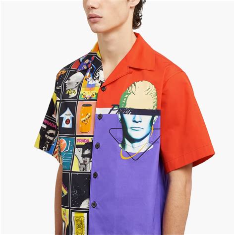 prada lambskin bowling shirt|Prada men's shirts.